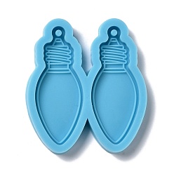 Темно-Голубой DIY силиконовые формы кулон, для серьги решений, формы для литья смолы, для уф-смолы, изготовление ювелирных изделий из эпоксидной смолы, лампа, глубокое синее небо, 42x38x4 мм, отверстие : 2 мм, внутренний диаметр: 37x15 мм