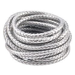 Гейнсборо 5 м плетеный круглый шнур из искусственной кожи для украшений, плетеная веревка, светло-серые, 7 мм