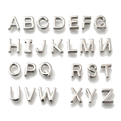 Платина 26 шт. Латунные подвески, без кадмия, без никеля и без свинца, Письмо ~ Z, платина, 8~9x4.5~10x2.5~3 мм, отверстие : 1.2 мм