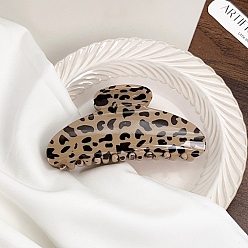 Oval Пластиковые заколки-коготь с леопардовым принтом, аксессуары для волос для женщин и девочек, овальные, 50x105 мм