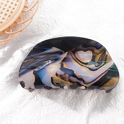 Черный Акриловые заколки для волос на когтях, для женщин девушек, полукруглый, чёрные, 40x85 мм