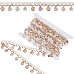 Желтая Старая Ткань  4 метров хлопчатобумажных ниток, льняной и бисерной ленты., для аксессуаров для одежды, с 1 картонной демонстрационной карточкой, старое кружево, 3/4 дюйм (18 мм)