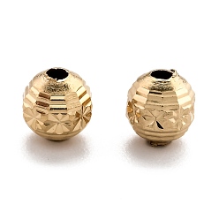 Real 24K Gold Plated Brass Beads, Cadmium Free & Lead Free, Long-Lasting Plated, Faceted, Round, Real 24K Gold Plated, 6mm, Hole: 1mm