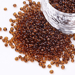 Coconut Brown 12/0 Glass Seed Beads, Transparent Colours, Coffee, 2mm in diameter, hole: 0.6mm, about 30000pcs/pound