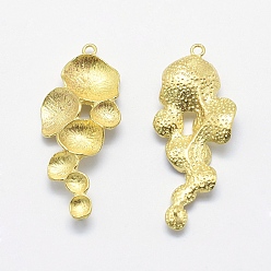 Без Покрытия Латунные подвески, без свинца, без кадмии и без никеля, лист, сырой (без покрытия), 36x14.5x4 мм, отверстие : 1.5 мм