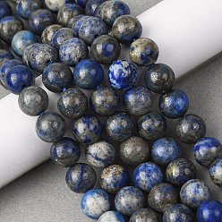 Ляпис-Лазурь Нитки бусины из натурального ляписа-лазури, круглые, 10 мм, отверстие : 1 мм, около 38 шт / нитка, 15.5 дюйм (39 см)