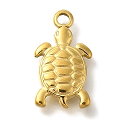 Tortoise Подвески из нержавеющей стали 304, реальный 18 k позолоченный, черепаха, 16.5x9.5x2.5 мм, отверстие : 1.6 мм