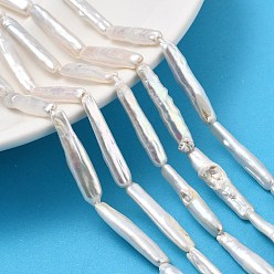 Желтая Старая Ткань  Натуральный жемчуг в стиле барокко кеши, культивированный пресноводный жемчуг, придерживаться, класс 4а+, старое кружево, 22~26x4.5~6x3~4 мм, отверстие : 0.7 мм, около 15~16 шт / нитка, 15.55''~15.75'' (39.5~40 см)