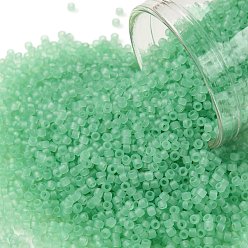 (144F) Ceylon Frost Celery Круглые бусины toho, японский бисер, матовые, (144 f) цейлонский морозный сельдерей, 15/0, 1.5 мм, отверстие : 0.7 мм, Около 15000 шт / 50 г