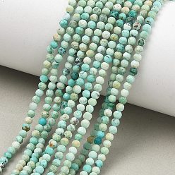 Peruvian Turquoise(Jasper) Бусы натуральная перуанская бирюза (яшма), круглые, граненые, 3 мм, отверстие : 0.8 мм, около 126 шт / нитка, 15.55'' (39.5 см)