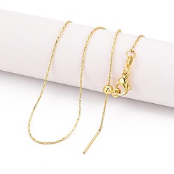 Настоящее золото 18K Ожерелья из латунной цепочки «бостон», регулируемые слайдерные ожерелья для женщин, реальный 18 k позолоченный, 19.69~19.88 дюйм (50~50.5 см)