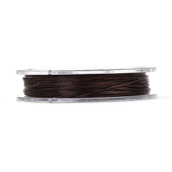Coffee Strong Stretchy Beading Elastic Thread, Flat Elastic Crystal String, Coffee, 0.8mm, about 10.93 yards(10m)/roll