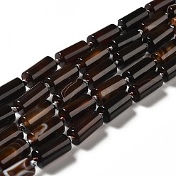 Natural Agate Natural Agate Beads Strands, Column, 15x7.8~8.5mm, Hole: 0.4mm, about 20pcs/strand, 15.16~15.55''(38.5~39.5cm)