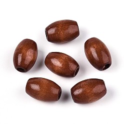 Сиена Окрашенные распылением деревянные бусины Schima, рис, цвет охры, 12~12.5x7.5~8.5 мм, отверстие : 2~2.5 мм