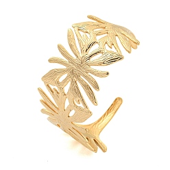 Настоящее золото 18K Ионное покрытие (ip) 304 открытые браслеты-манжеты из нержавеющей стали, лист, реальный 18 k позолоченный, внутренний диаметр: 2-3/8 дюйм (6.1 см), 36 мм