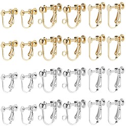 (52) Непрозрачная лаванда 24шт. 6 стили латунные клипсы фурнитура, спиральный зажим для ушей, конвертер для серег без прокола, 30Силиконовый зажим на подушечках сережек, разноцветные, 14.5~17x12.5~14x5 мм, 4 шт / стиль