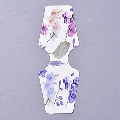 Colorful Cardboard Fold Over Paper Display Hanging Cards, Used For Necklace, Earrings and Pendants Accessory Display, Colorful, 120x45x0.4mm, Hole: 2mm and 6.5x18mm