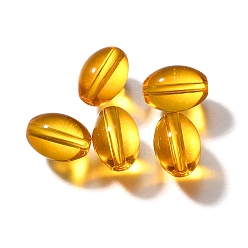 Золотистый К 9 стекло, имитация Австрийские кристаллические шарики, овальные, золотые, 11x8 мм, отверстие : 1.8 мм