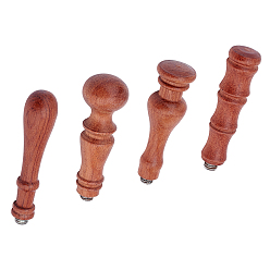 Coconut Brown Pear Wood Handle, for Wax Seal Stamp, Wedding Invitations Making, Coconut Brown, 7.4x2.2cm, Inner Diameter: 7.5mm, 4pcs/set