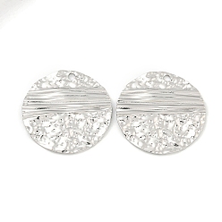 Нержавеющая Сталь Цвет Не тускнеющие 304 подвески из нержавеющей стали, плоский круглый шарм, , цвет нержавеющей стали, 30x2 мм, отверстие : 2 мм