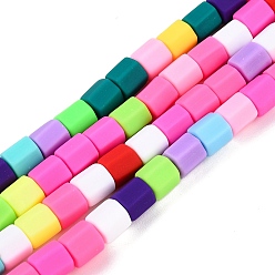 (52) Непрозрачная лаванда Полимерной глины ручной работы бисер нитей, шестигранник, разноцветные, 6x6x5.5 мм, отверстие : 1.8 мм, около 63~64 шт / нитка, 15.55~15.79 дюйм (39.5~40.1 см)