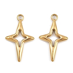 Настоящее золото 18K 304 подвески из нержавеющей стали, звезды прелести, ионное покрытие (ip), реальный 18 k позолоченный, 23x14x2 мм, отверстие : 1.6 мм