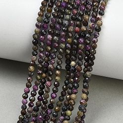 Natural Gemstone Natural Atlantisite Stichtite Beads Strands, Round, Faceted, 3~3.5mm, Hole: 0.6mm, about 136pcs/strand, 15.16''(38.5cm)~15.28''(38.8cm)