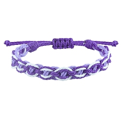 Фиолетовый Регулируемые браслеты из плетеного воскового шнура для мужчин и женщин, фиолетовые, периметр: 6-1/4~11-3/4 дюйм (16~30 см)