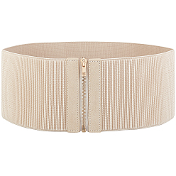 Bronze Ceintures corset élastiques larges en cuir pu, ceinture à lacets, avec fermetures éclair en alliage, pour femme, les filles, tan, 27-3/4 pouce (70.5 cm)
