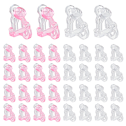 (52) Непрозрачная лаванда 60 шт 2 цвета экологически чистые пластиковые клипсы для сережек, для не проколотых ушей, разноцветные, 12.5x13.5x9 мм, отверстия : 1.2 mm и 1.8 мм, 30 шт / цвет