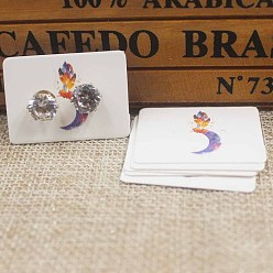 Луна Бумажные карты дисплей, для серьги, прямоугольные, луна, 2.5x3.5 см, о 100 шт / комплект