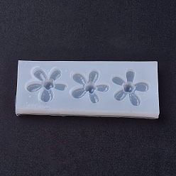 White Food Grade Silicone Molds, Resin Casting Molds, For UV Resin, Epoxy Resin Jewelry Making, Flower, White, 40x101x9mm, Inner Size: 28mm