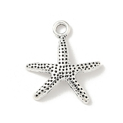Морская звезда Подвески из сплава в тибетском стиле с морскими организмами, без кадмия и без свинца, античное серебро, морская звезда, 19.5x18x2 мм, отверстие : 2 мм, 980 шт / 1000 г