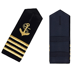 Черный 1 пара эполет из полиэфирного волокна, прямоугольные, чёрные, 135x50 мм