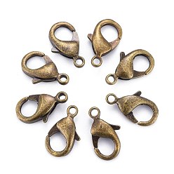 Antique Bronze Brass Lobster Claw Clasps, Parrot Trigger Clasps, Cadmium Free & Nickel Free & Lead Free, Antique Bronze, 15x8x3mm, Hole: 2mm