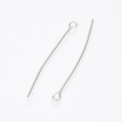 Stainless Steel Color 304 Stainless Steel Eye Pin, Stainless Steel Color, 35mm, Hole: 2mm, Pin: 0.7mm