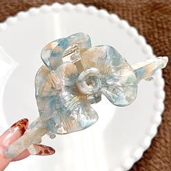 Аква Заколки для волос с когтями из ацетата целлюлозы (смола), цветок, заколка для волос для женщин и девочек, вода, 130x56 мм