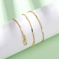 Настоящее золото 18K Латунные кубические звенья цепи роло ожерелья, с карабин-лобстерами , стойки покрытие, долговечный, реальный 18 k позолоченный, 16.26 дюйм (41.3 см)