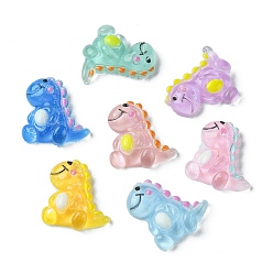 Mixed Color Translucent Resin Cabochons, Dinosaur, Mixed Color, 12.5x11.5x3.5mm