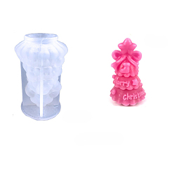 White DIY Christmas Tree Food Grade Silicone Candle Molds, for Scented Candle Making, White, 105x60mm