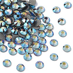40010 200 Black Diamond AB Камни preciosa® crystal hotfix с плоской основой, чешский хрусталь, круглый(438 11 612 шатон роза вива 12 ®), 40010 200 черный бриллиант ab, ss 8 (2.3~2.5 мм)