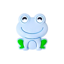 Васильковый Лягушка пищевые силиконовые бусины, васильковый, 28.5 мм