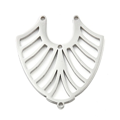 Нержавеющая Сталь Цвет Не тускнеет 304 элементы люстр из нержавеющей стали, лазерная резка, воротник, цвет нержавеющей стали, 25x22.5x1 мм, отверстие : 1 мм