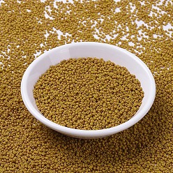 (RR2312) Матовый Непрозрачный Горчичный Миюки круглые бусины рокайль, японский бисер, 11/0, (rr 2312) матовая непрозрачная горчица, 2x1.3 мм, Отверстие: 0.8 мм, о 1100 шт / бутылка, 10 г / бутылка