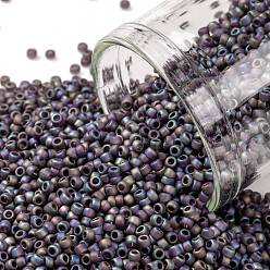 (166CF) Transparent AB Frost Amethyst TOHO Round Seed Beads, Japanese Seed Beads, (166CF) Transparent AB Frost Amethyst, 15/0, 1.5mm, Hole: 0.7mm, about 15000pcs/50g