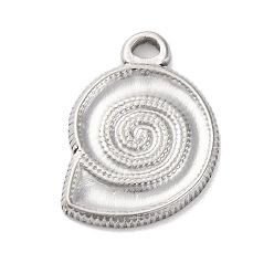 Другие Подвески из нержавеющей стали 304, цвет нержавеющей стали, раковина, 15.5x10.5x1.5 мм, отверстие : 1.6 мм