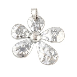 Цветок Тибетский сплав стиля большие кулоны, античное серебро, цветок, 71x68x5 мм, отверстие : 11x5 мм