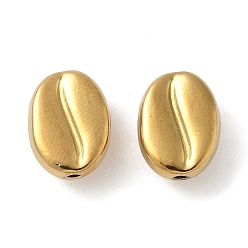 Настоящее золото 18K 304 из нержавеющей стали бусы, ионное покрытие (ip), кофейный боб, реальный 18 k позолоченный, 11.5x9x5.5 мм, отверстие : 1.2 мм