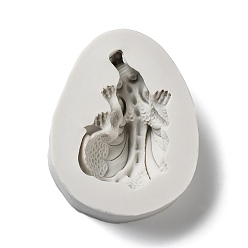 Серый Литейные формы из эпоксидной смолы, пищевые силиконовые формы для драконов, серые, 81x64x22 мм, внутренний диаметр: 62.5x40 мм