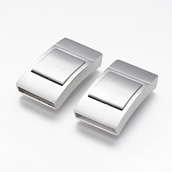 Matte Stainless Steel Color Штыковые застежками из нержавеющей стали, прямоугольные, матовый цвет нержавеющей стали, 304 мм, отверстие : 36x20x9 мм